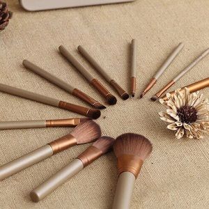 12 Synthetic Makeup Brushes with an iron box!!